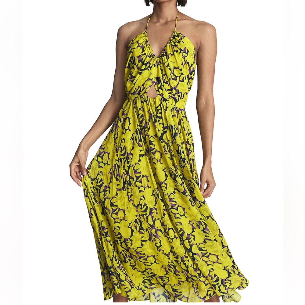 REISS Tessa Printed Halter Dress
